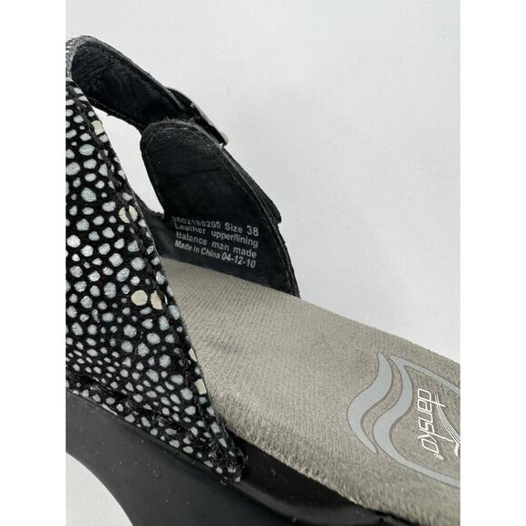 Dansko Sophie Spotted Glitter Sandals Clog Platform Heel Size 38 US 7.5-8 - Picture 5 of 10